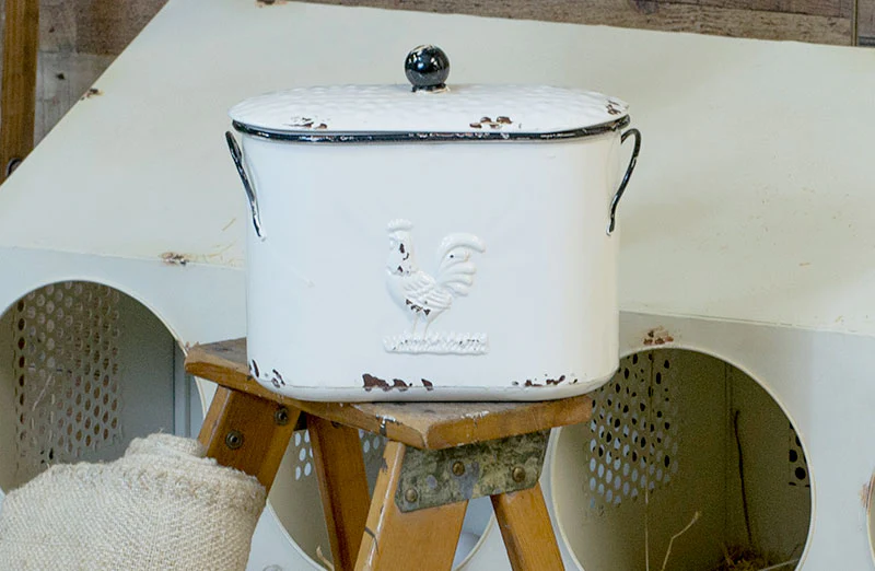 Distressed Enamel Canisters  Set of 3