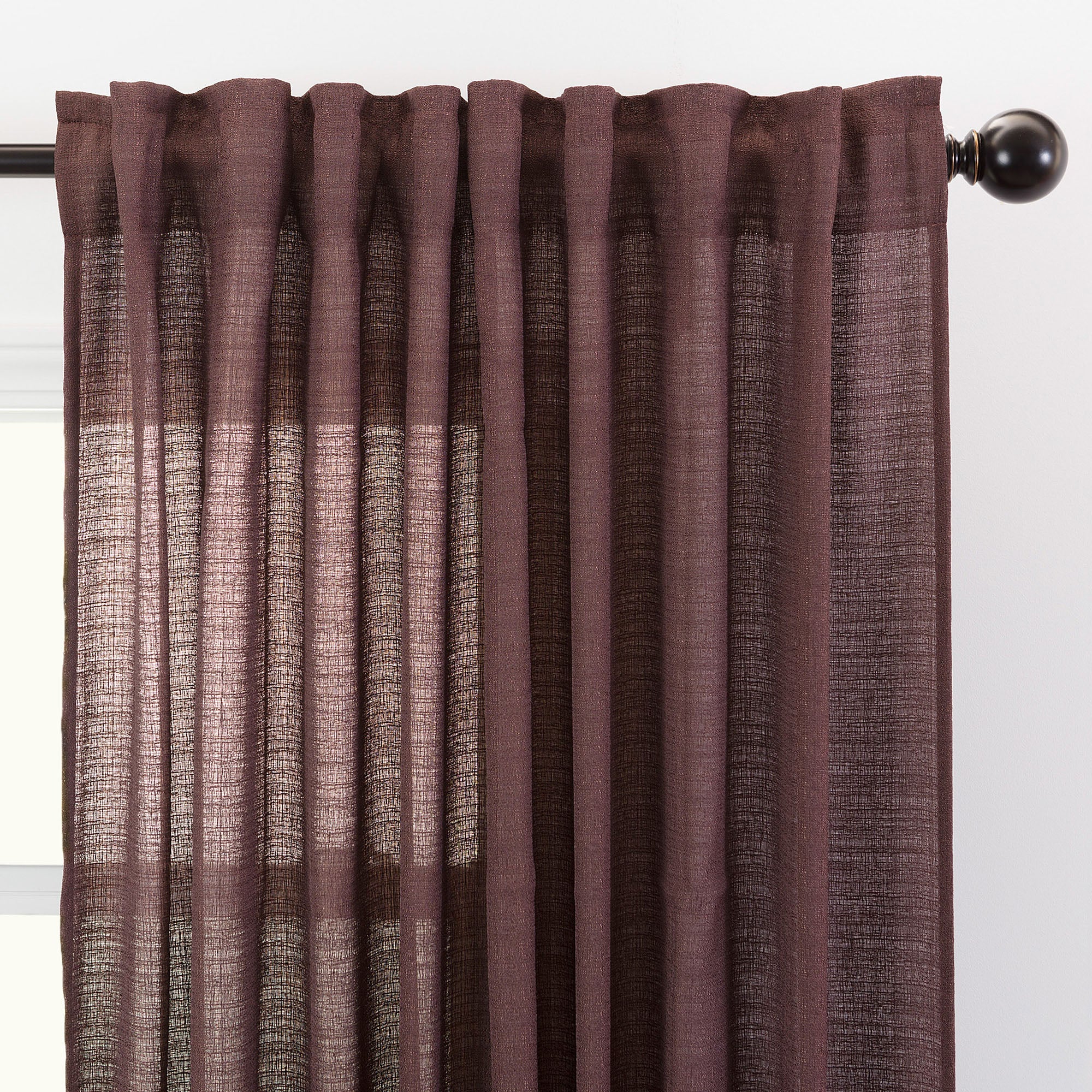 Faux Belgian Flax Solid Curtains