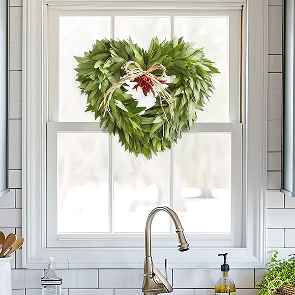 Heart Shaped Bay Leaf Cooking Wreath | GROWN IN THE USA