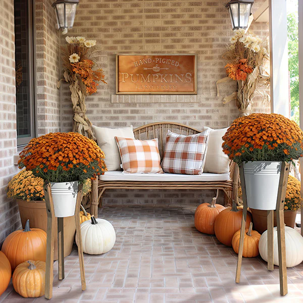 Standing Enamel Planter Buckets, Set of 2