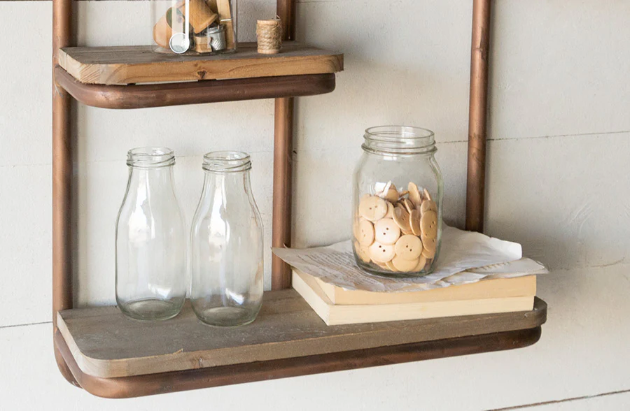 Industrial Copper Open Shelving Unit