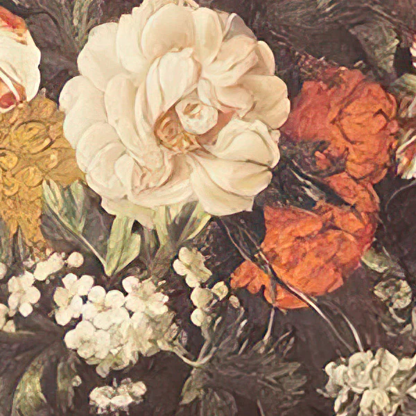 Wood Framed Floral Print Wall Decor