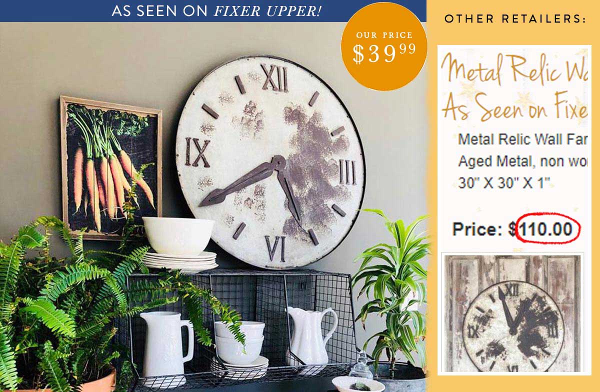 Decorative Relic Metal Wall Clock