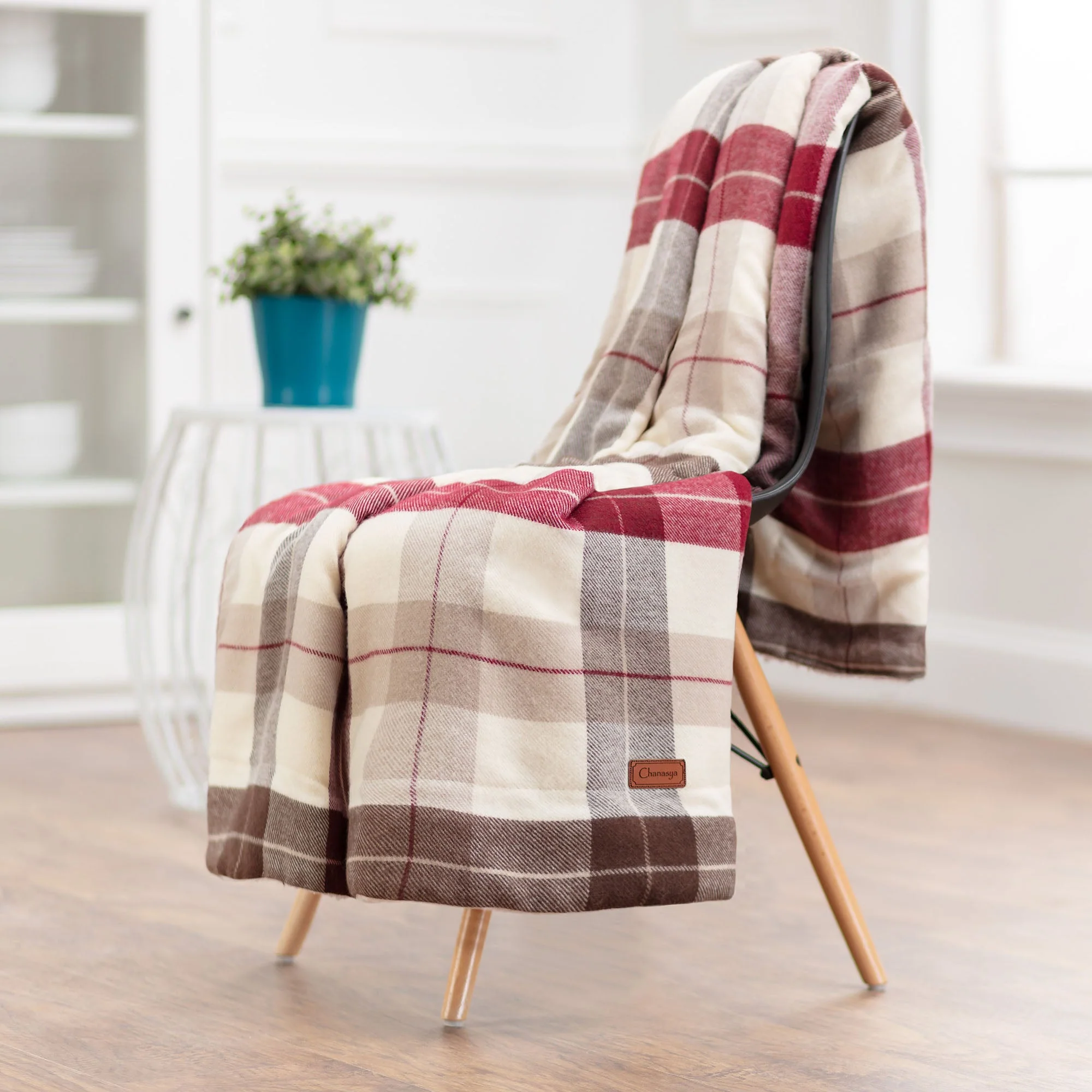Plaid Sherpa Throw Blanket