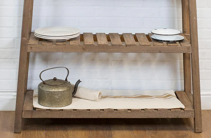 Wooden Buffet Table With Shelves