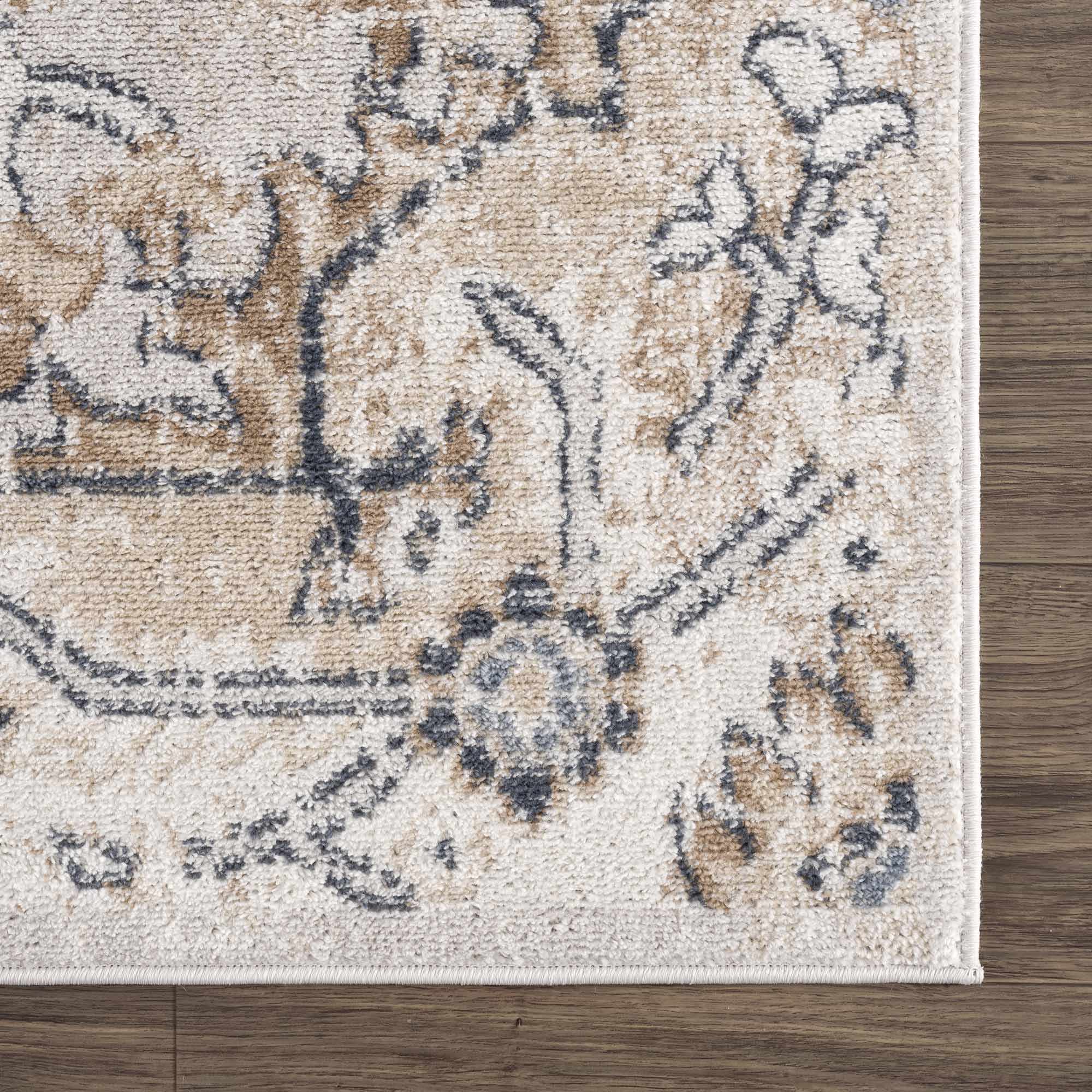 Cream Distressed Area Rug