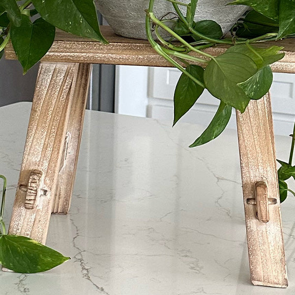 Multi-Use Distressed Wood Riser Stool