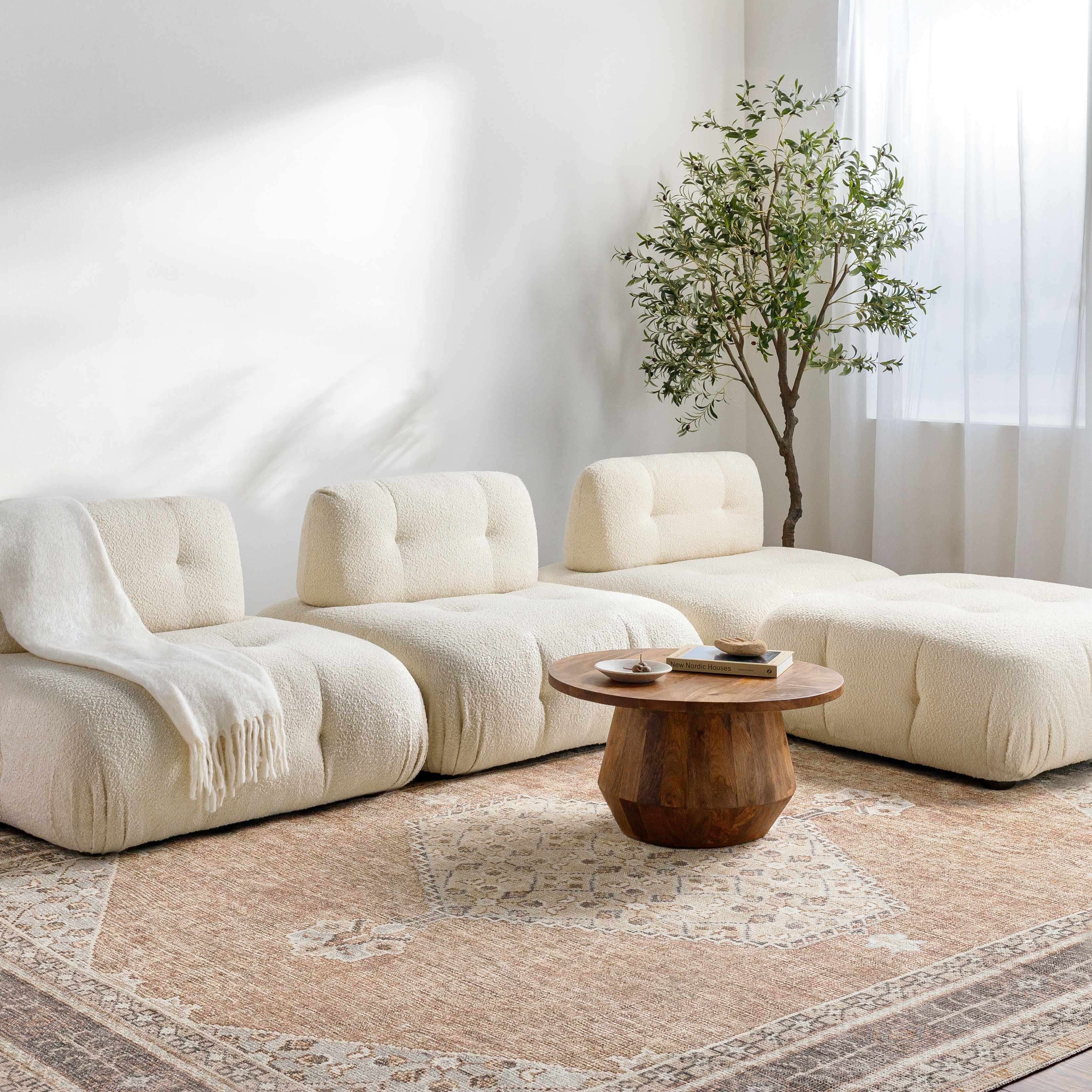 Terracotta Medallion Area Rug