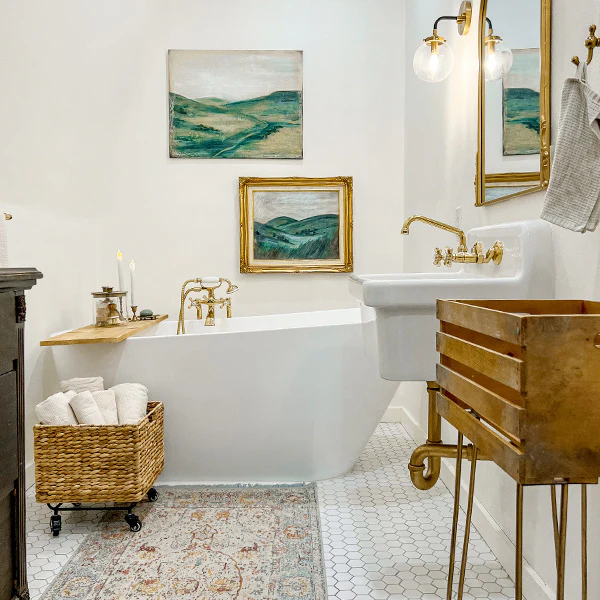 Large Water Hyacinth Woven Basket with Detachable Wheels