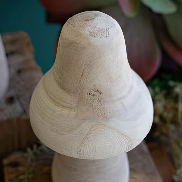 Natural Wooden Mushroom Decor, Set of 3