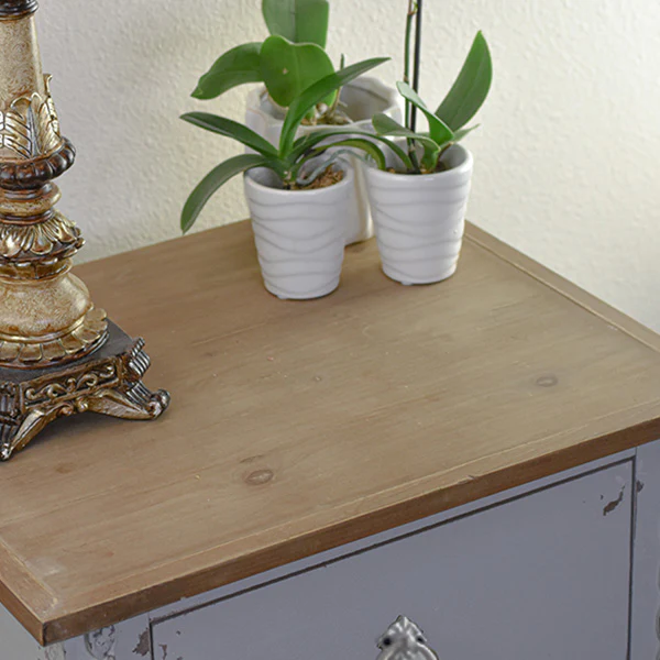 Distressed Finish Victorian Nightstand with Optional Wheels