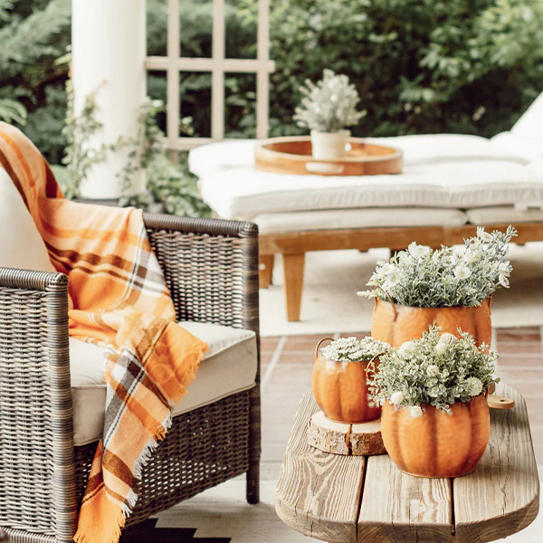 Metal Pumpkin Containers, Set of Three