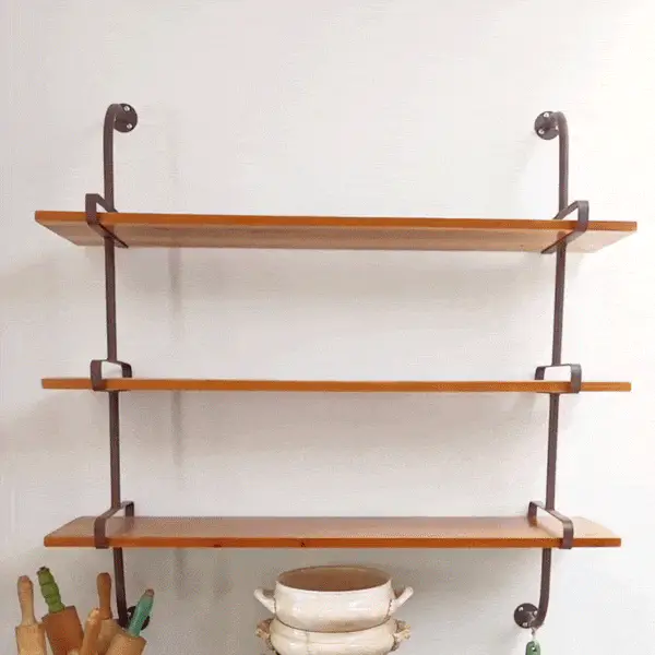 Industrial Three-Tiered Open Shelving System