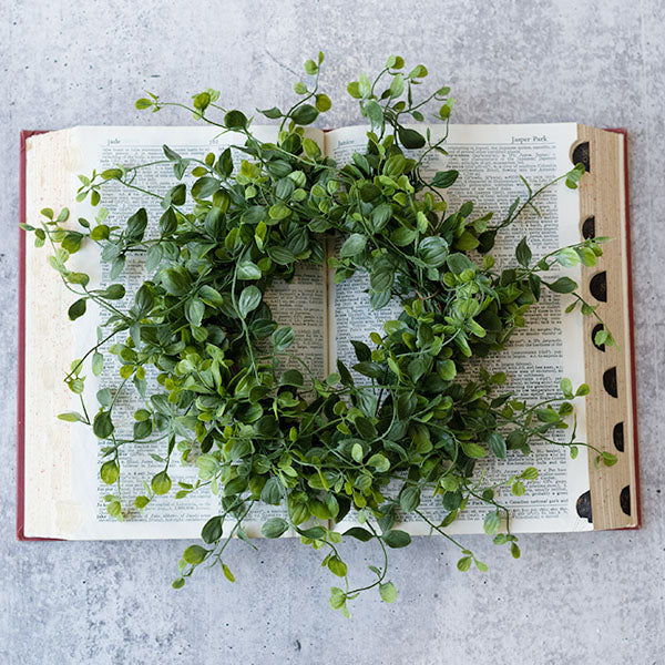Vinca Leaf Candle Ring Wreath, Set of 2