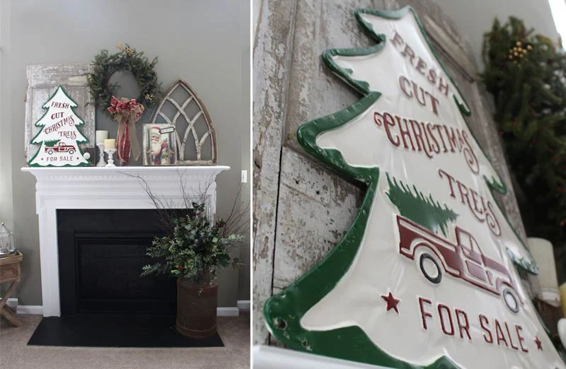 Red Truck Christmas Tree Sign