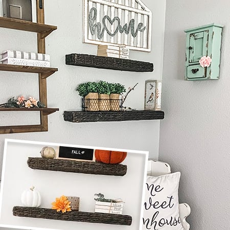 Handwoven Water Hyacinth Wall Shelf, Pick Your Size