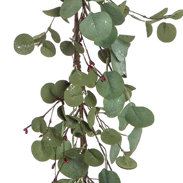 60 Inch Spring Faux Eucalyptus Green Garland
