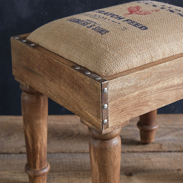 Grain Sack Footstool