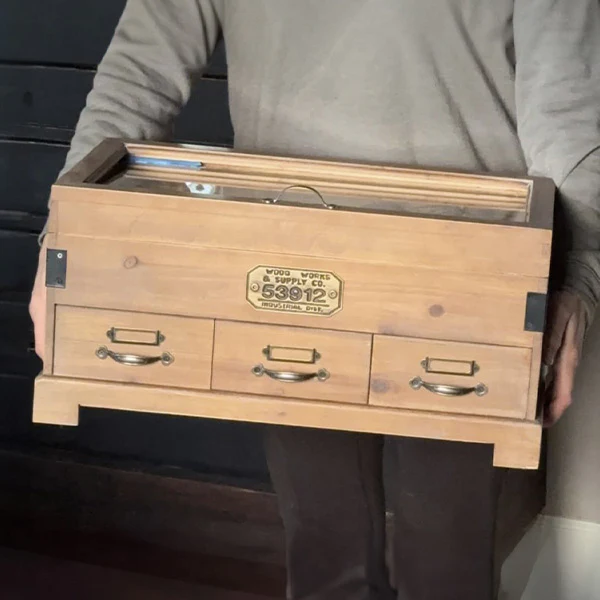 Vintage Inspired Wood Chest With Drawers