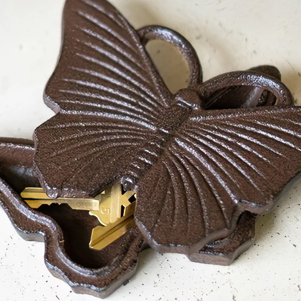 Cast Iron Butterfly Key Hider