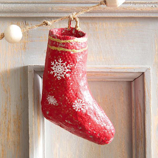 62 Inch Paper Mache Stocking Christmas Garland