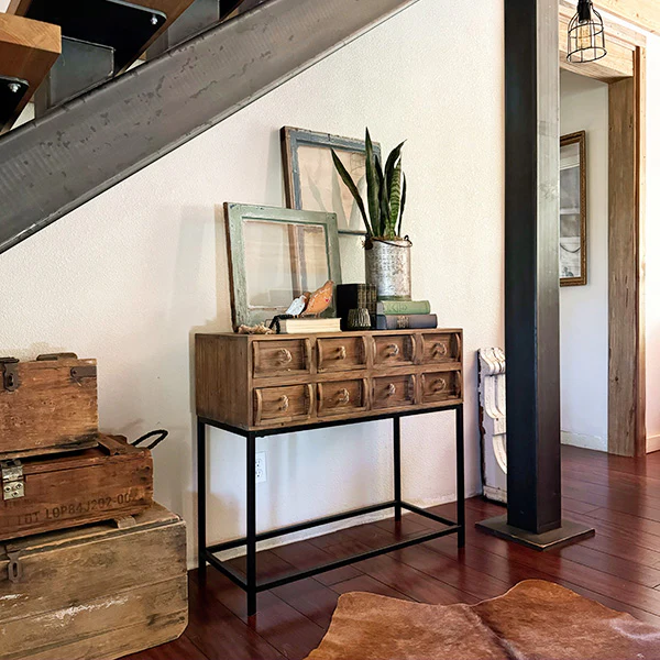 Rustic Reclaimed Wood Storage Console Table