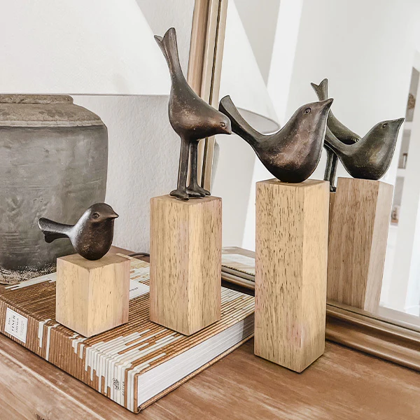 Curious Bird Decor Statues, Set of 3