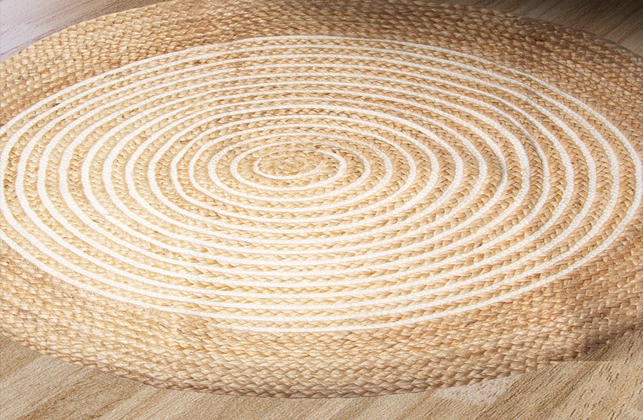 Natural Round Jute Accent Rug