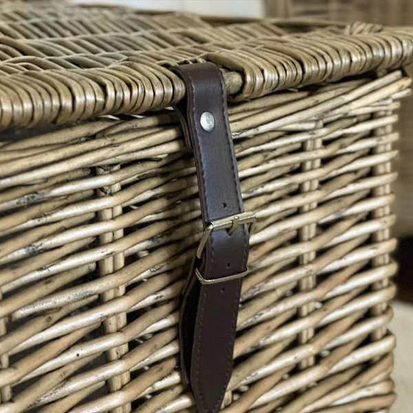 Oversized Rattan Storage Trunks with Handles, Set of 3