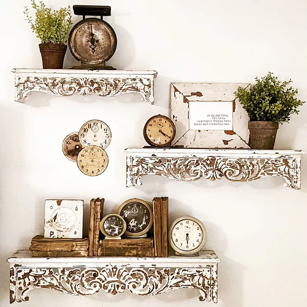 White Wooden Shelves, Set of 3 | Chippy Farmhouse