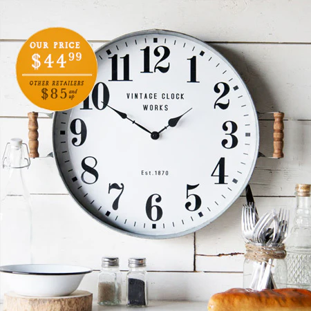 Chippy Enamel Tray Wall Clock