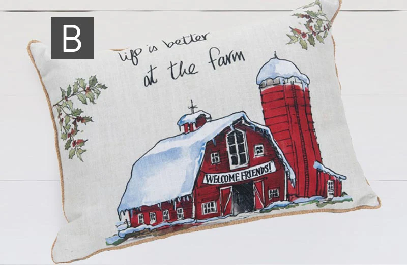 Christmas On The Farm Pillow, Pick Your Style