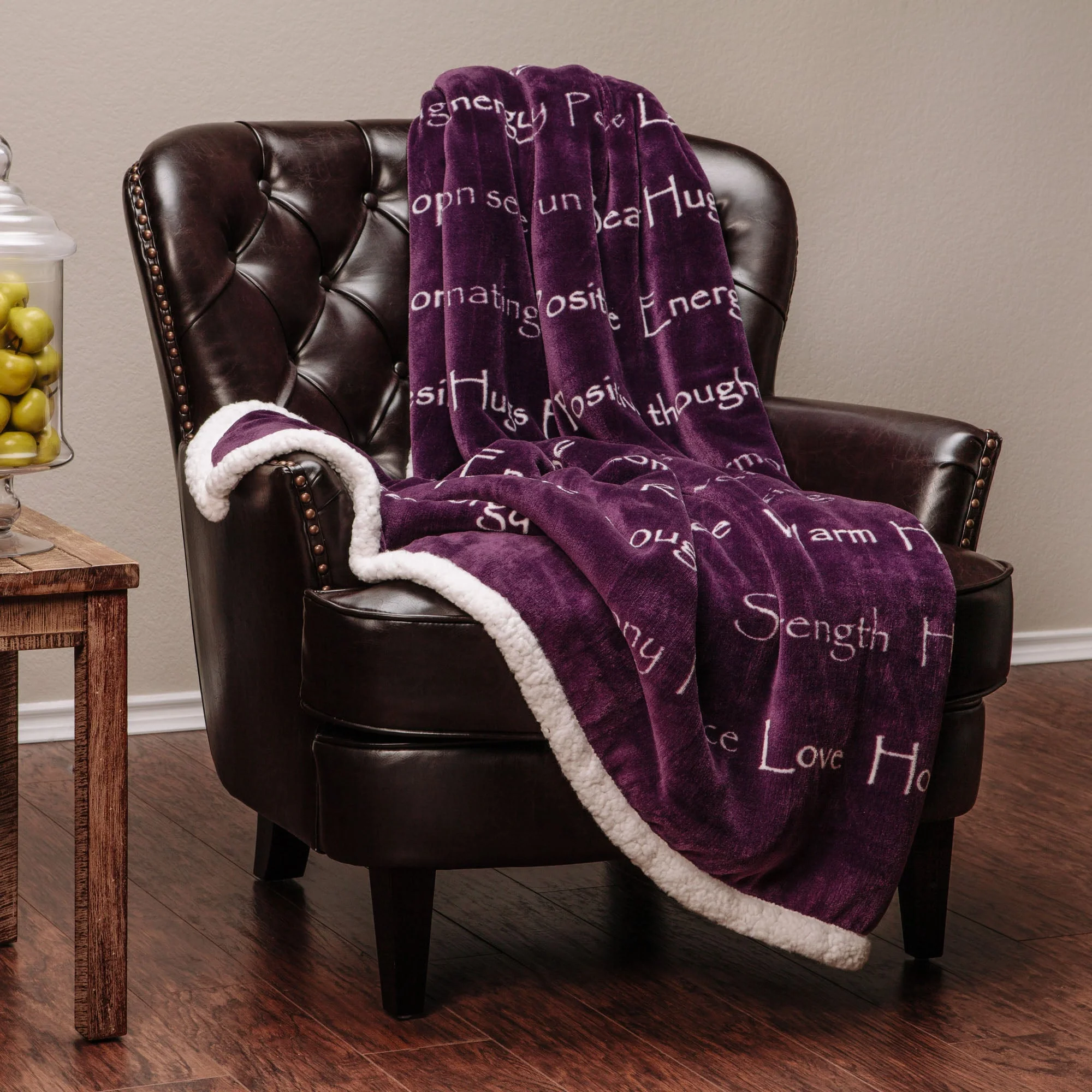 Gift Faux Fur Comfort Words Throw Blanket