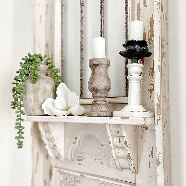 HUGE Ornate Wooden Wall Panel with Shelf