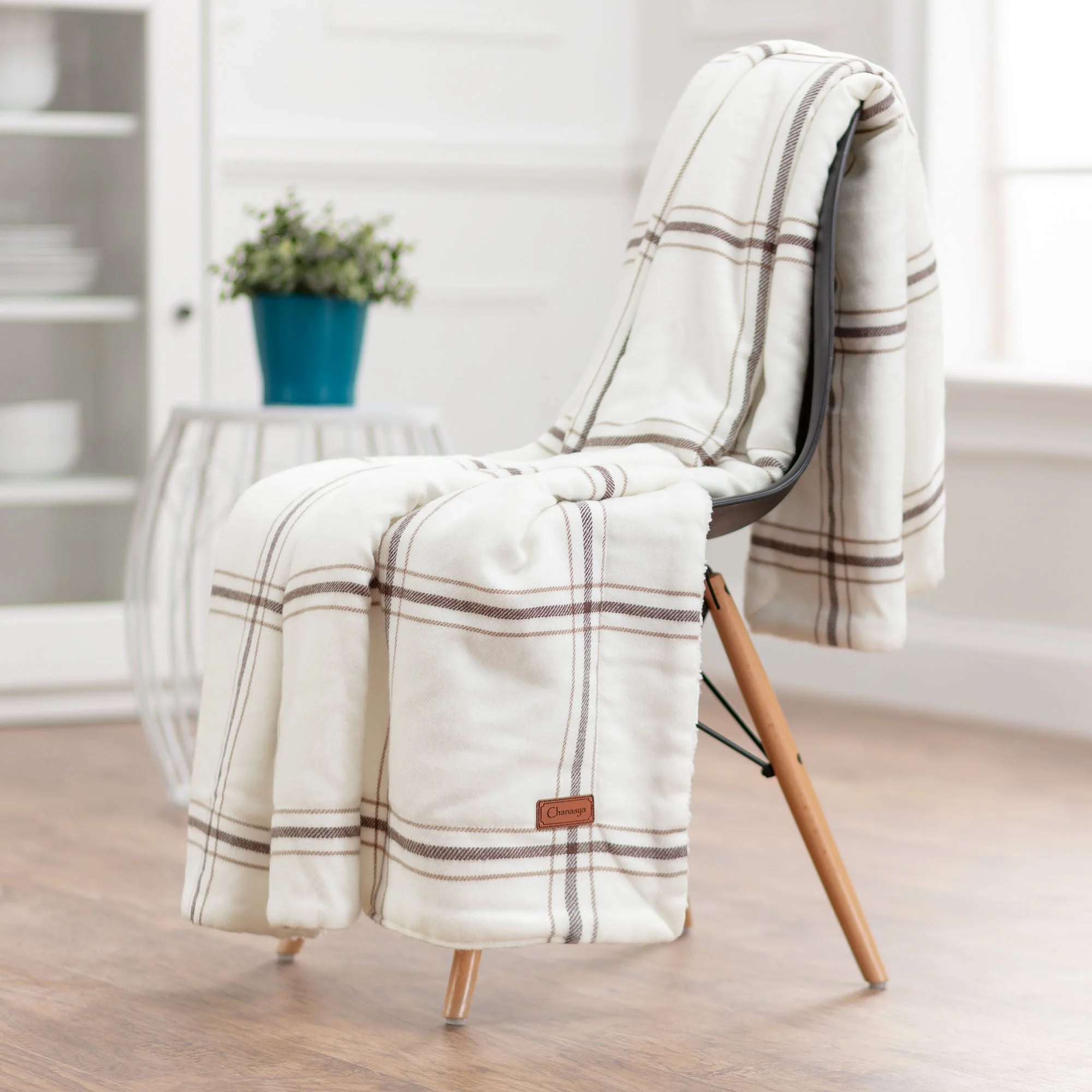 Plaid Sherpa Throw Blanket