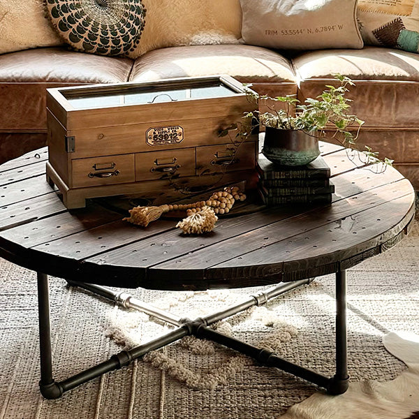 Vintage Inspired Wood Chest With Drawers