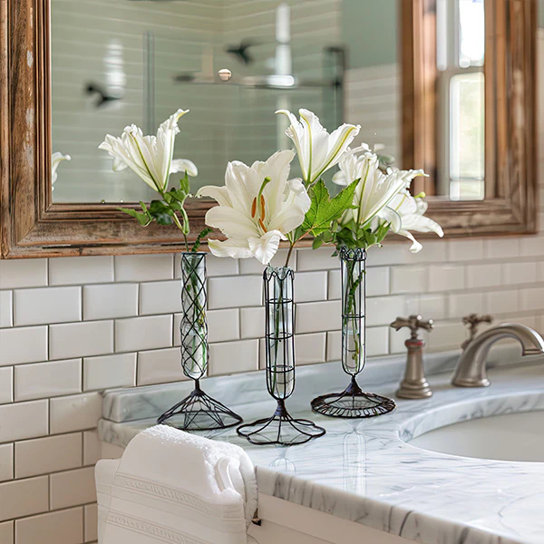 Decorative Wire Wrapped Bud Glass Vases, Set of 3