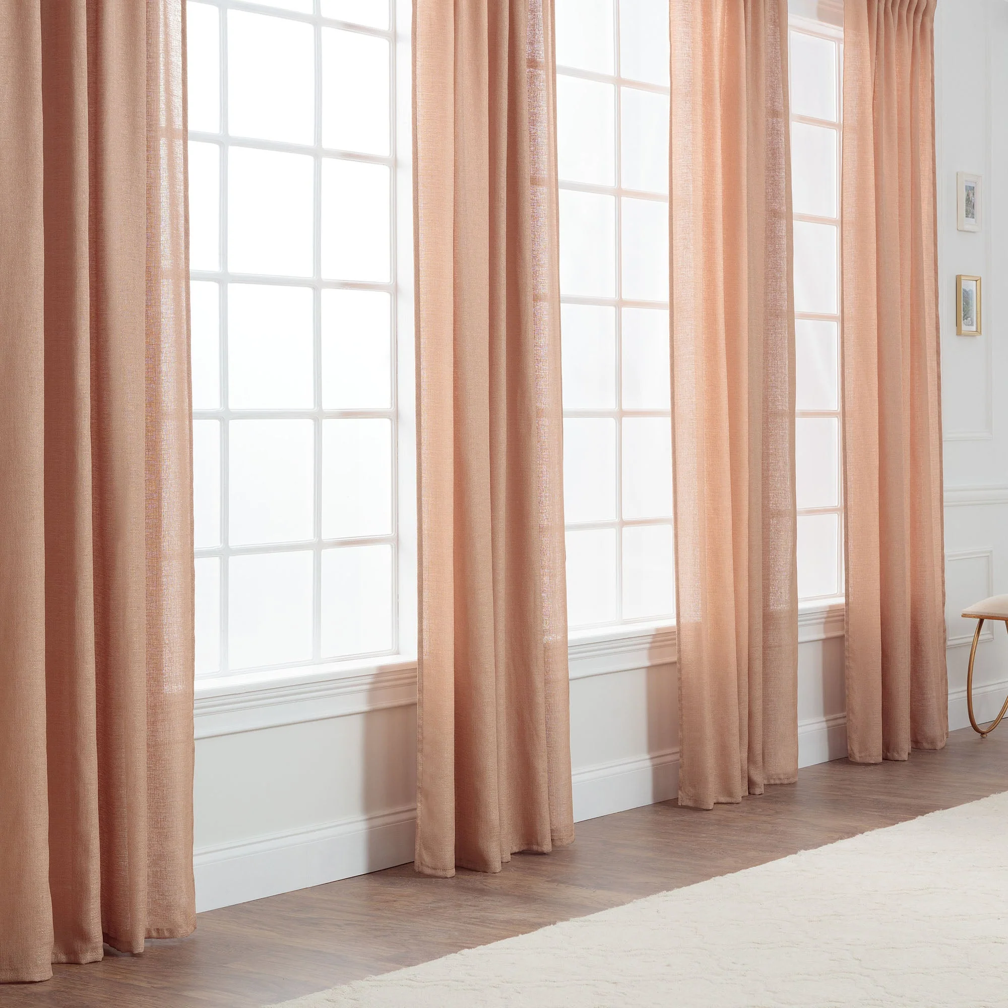 Faux Belgian Flax Solid Curtains