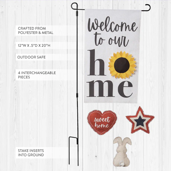 Welcome Yard Sign with Interchangeable Icons