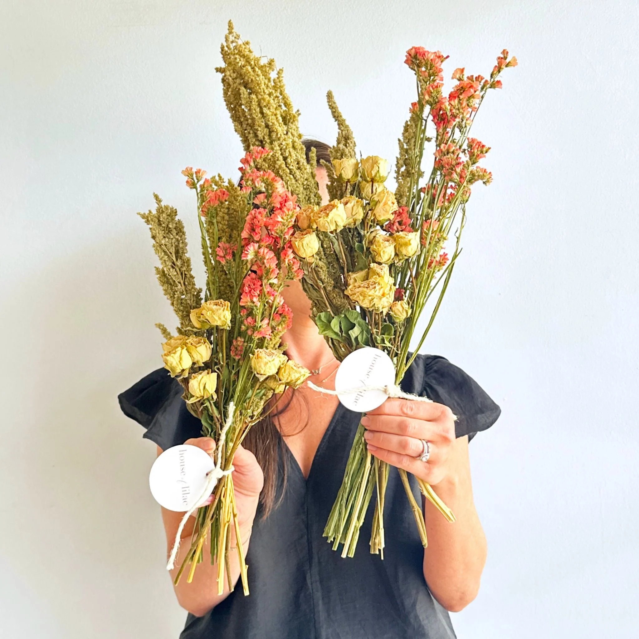 Dried Peach Statice & Fibonacci Rose Bouquet