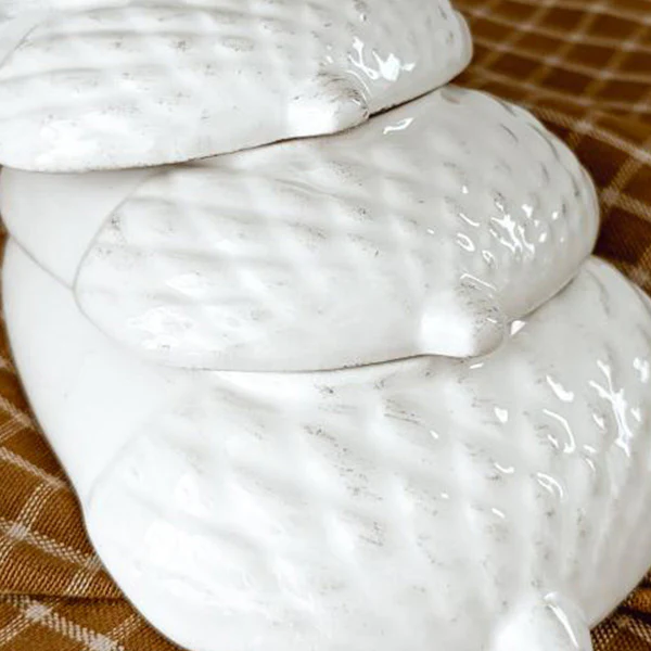 Ceramic Acorn Dishes, Set of 3