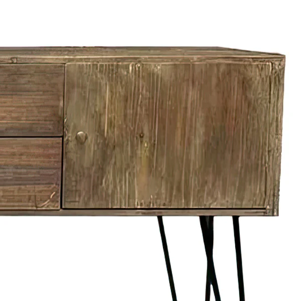 Rustic Timeworn Wood Hall Table with Four Drawers