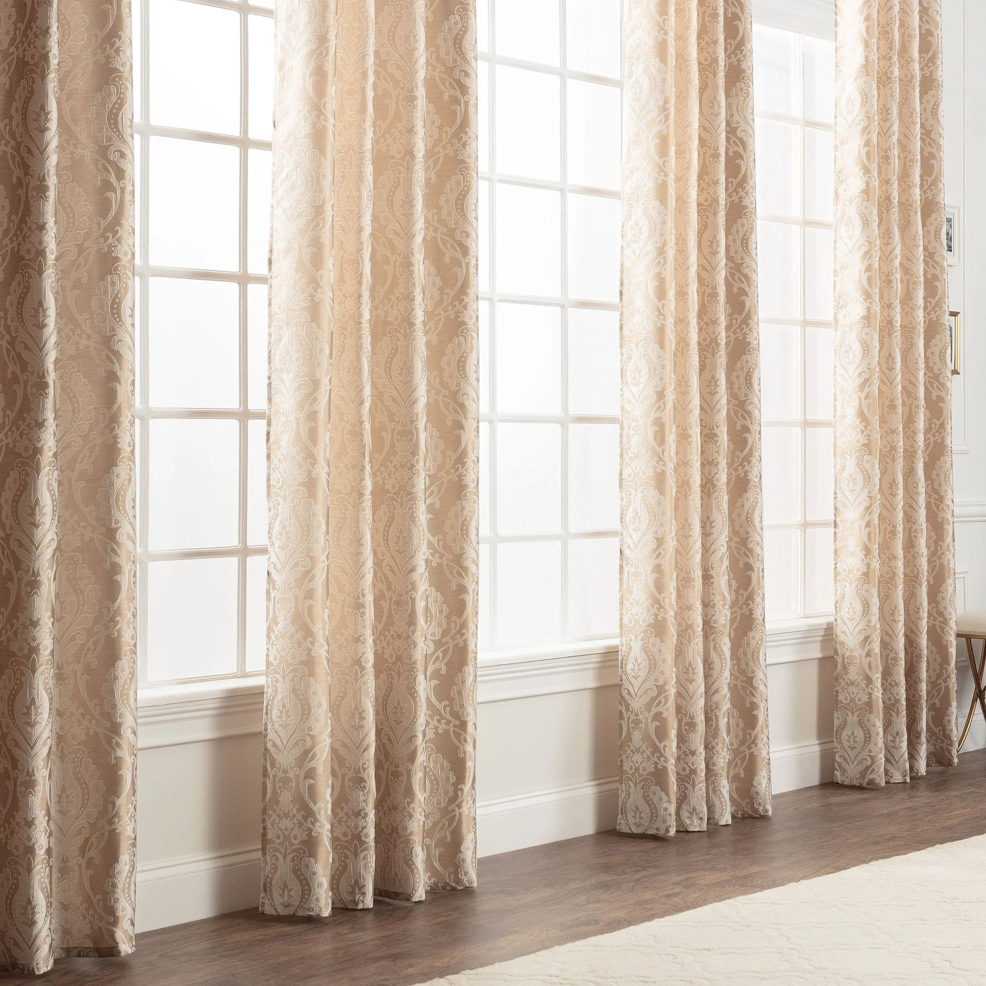 Damask Jacquard Grommet Curtains