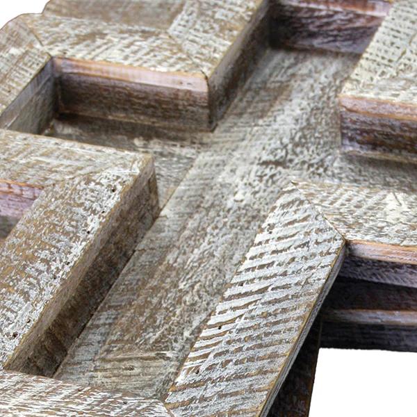 Cross Shaped Wood Trays, Set of 2