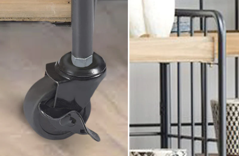 Rustic Cart Shelf with Wheels