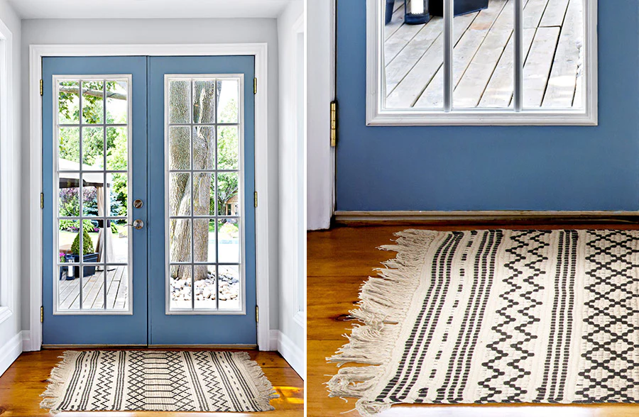 Tribal Inspired Woven Rug with Fringe