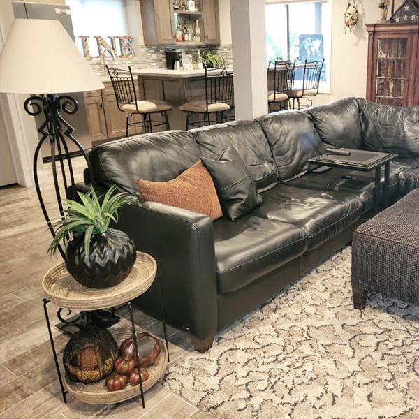 Round Seagrass Table | Removable Serving Trays