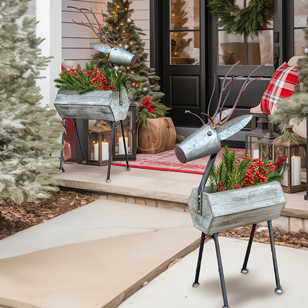 Standing Reindeer Planters, Set of 2