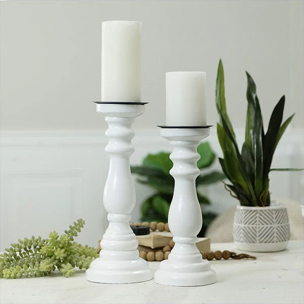 French Farmhouse Candle Holders, Set of 2