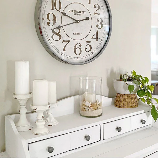 White Metal Candle Holders, Set of 3